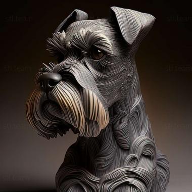 3D model Zwergschnauzer dog (STL)